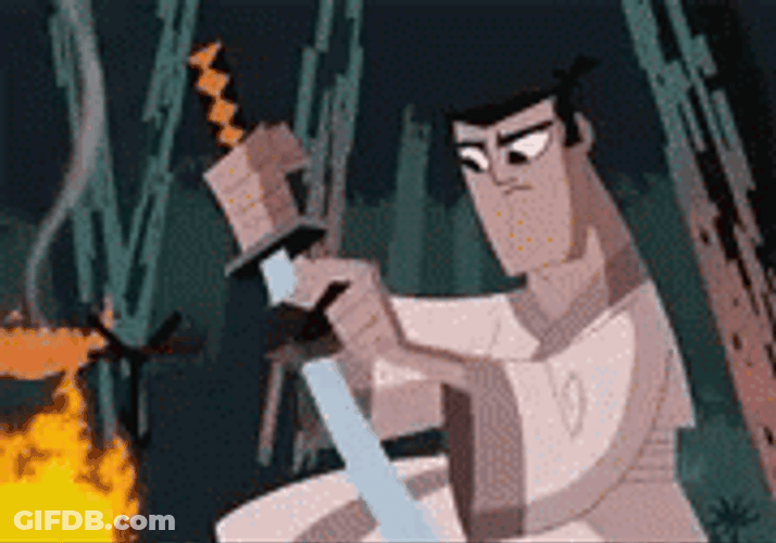 Samurai Jack Sharpening GIF