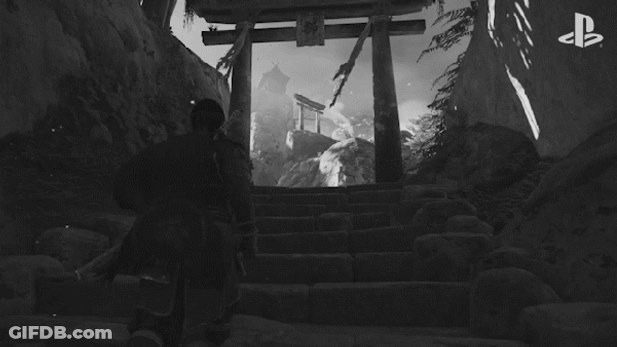 Samurai Man Walking GIF
