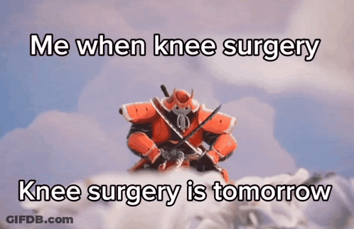 Samurai Sitting On Cloud Me When Knee Surgery GIF