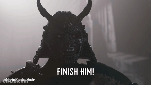 Samurai Statue With Finish Him GIF