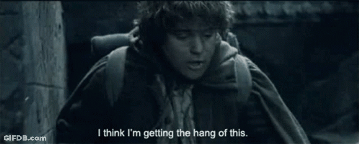 Samwise Gamgee Getting The Hang Of This GIF