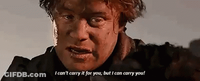 Samwise Gamgee I Cant Carry It For You But I Can Carry You GIF