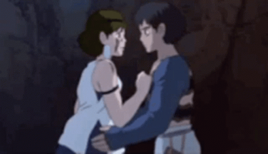 San And Ashitaka Princess Mononoke Comfort Hug GIF
