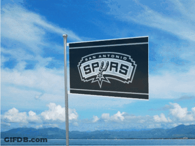 San Antonio Spurs Flag Flying In Wind GIF
