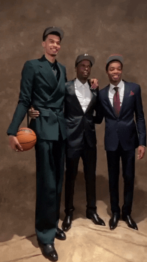 San Antonio Spurs Victor Wembanyama At NBA Draft GIF