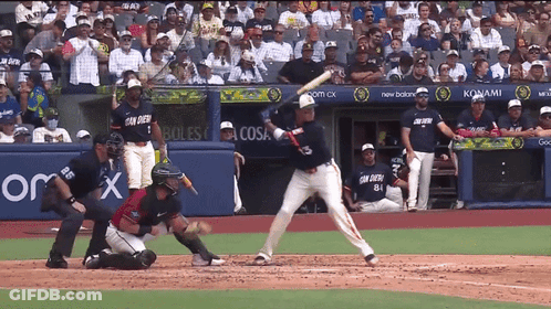 San Diego Baseball Player Swinging Bat GIF