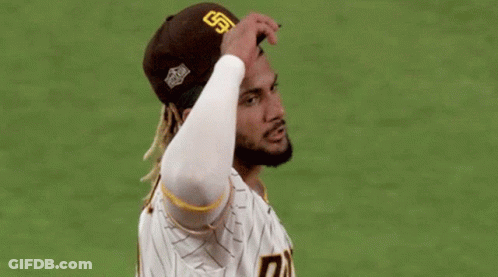 San Diego Padres Baseball Player Covering Eyes GIF