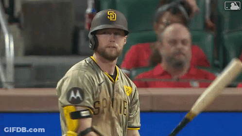 San Diego Padres Baseball Player Holding Bat GIF