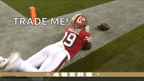 San Francisco 49Ers Running Back Samuel 19 Dives For The Ball GIF