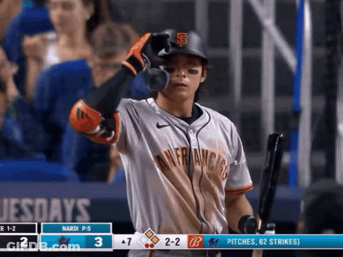 San Francisco Giants Baseball Player Holding Bat GIF