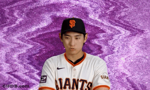 San Francisco Giants Baseball Player Looking Down GIF