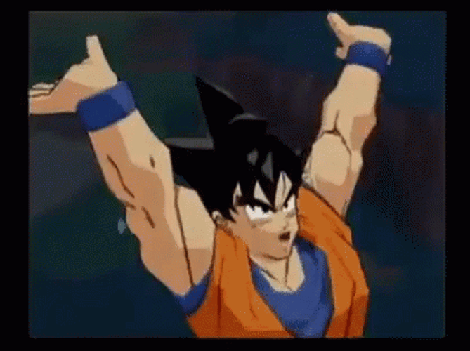 San Goku Hands Up Spirit Bomb GIF