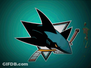 San Jose Sharks Logo On Green Background GIF