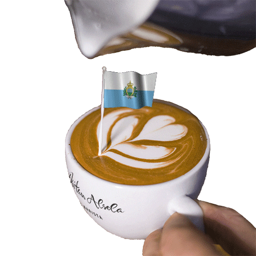 San Marino Flag Topped Coffee GIF
