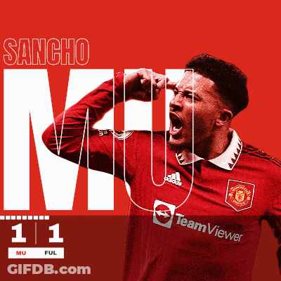 Sancho Mu Poster With Man In Red Jersey GIF