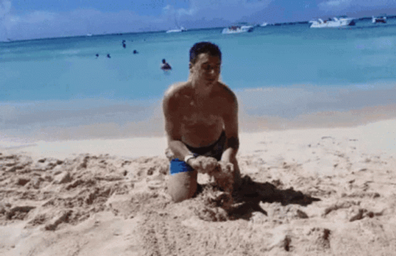 Sand Body Scrub Funny Beach GIF