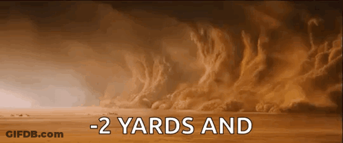 Sand Storm In Desert Saying -2 Yards And GIF
