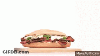 Sandwich On Wooden Cutting Board GIF