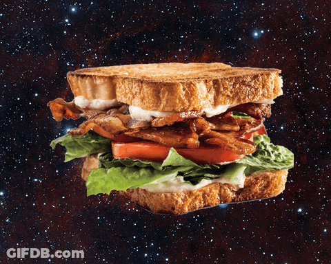 Sandwich With Lettuce Tomato And Bacon Floating GIF