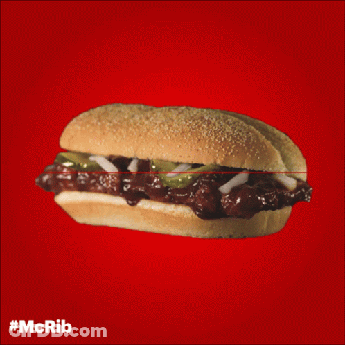 Sandwiches On Red Background #Mcrib GIF