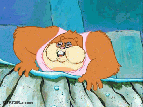 Sandy Cheeks Laying On Ground GIF