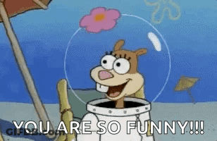 Sandy Cheeks Smiling With Flower In Hair GIF