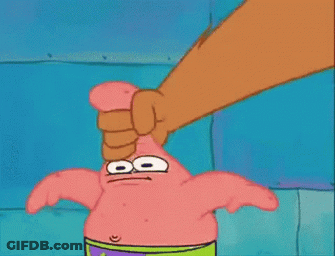 Sandy Eating Patricks Head GIF