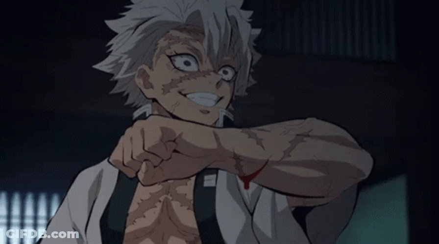 Sanemi Laughing Hard GIF