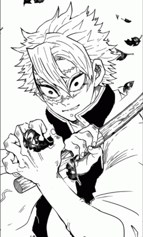 Sanemi Shinazugawa Holding Wooden Stick GIF