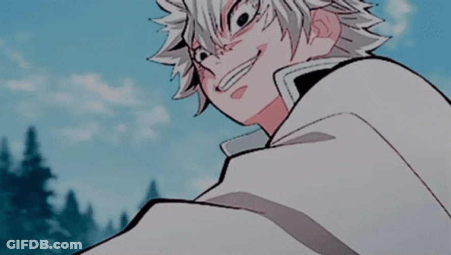 Sanemi Shinazugawa Looking Underneath GIF