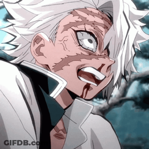 Sanemi The Anime Character With White Hair GIF