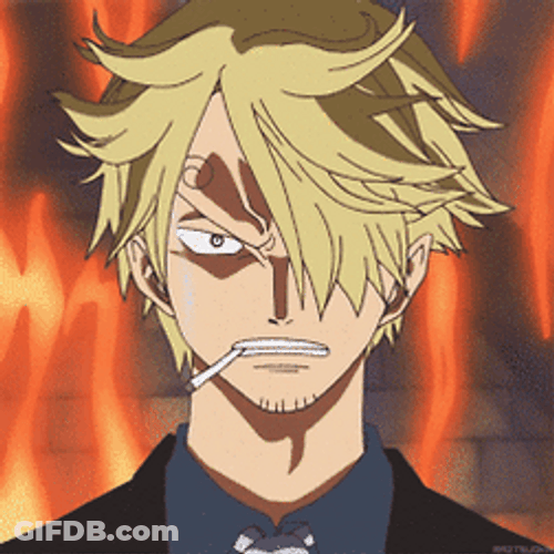 Sanji Covered In Red Flame GIF