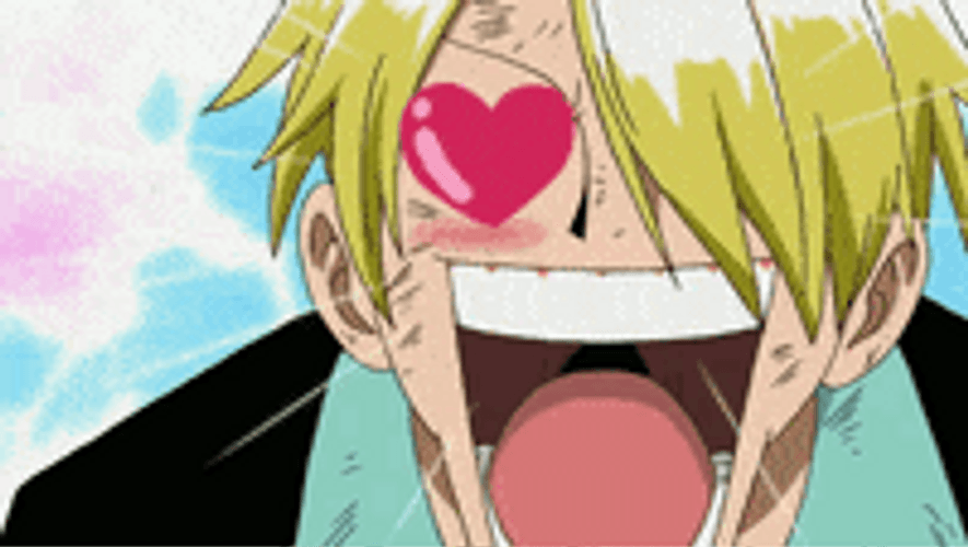Sanji Forming Heart Eyes In One Piece GIF