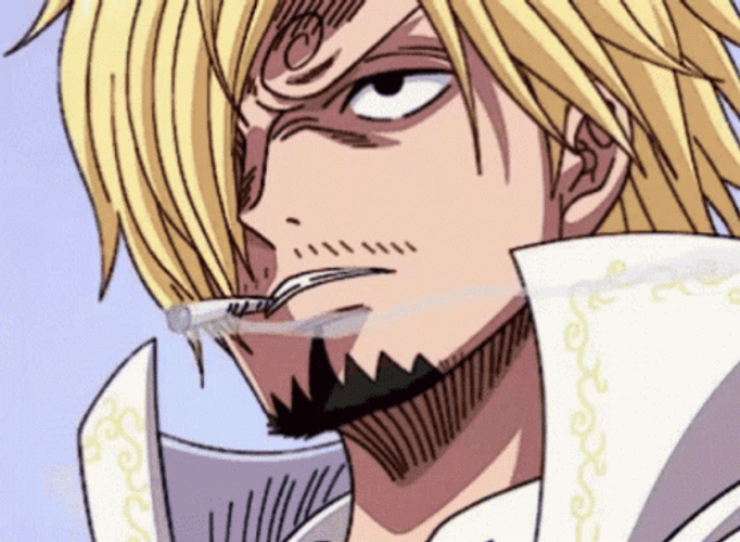 Sanji From One Piece Close-Up While Smoking GIF