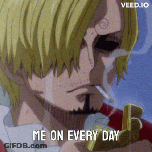 Sanji From One Piece Smoking Cigarette And Crying GIF