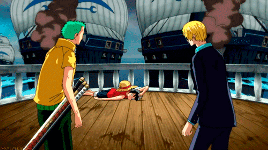 Sanji Luffy And Zoro Posing GIF