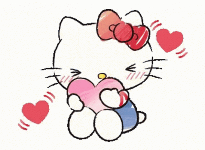 Sanrio Hello Kitty Blushes GIF