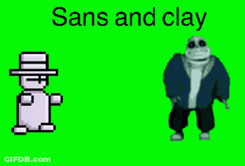 Sans And Clay Dancing In Video Game GIF
