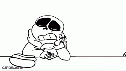 Sans And Papyrus Black And White Drawing With Word Sans GIF