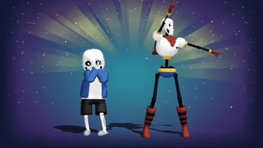 Sans And Papyrus Dancing In 3D Animation GIF