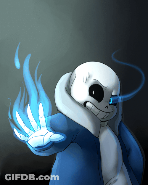 Sans Blue Flame Pose Fan Art GIF