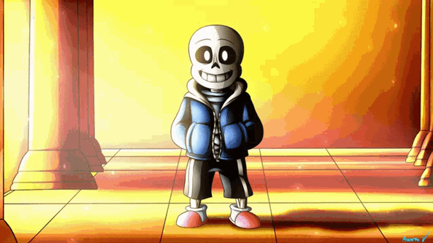 Sans From Undertale Default Pose Digital Art GIF