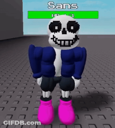 Sans From Undertale In Blue Jacket And Pink Boots GIF
