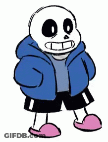 Sans From Undertale In Blue Jacket And Pink Slippers GIF