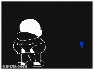 Sans From Undertale Next To Blue Glowing Object GIF