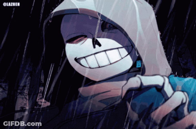 Sans From Undertale Pose During Rain GIF