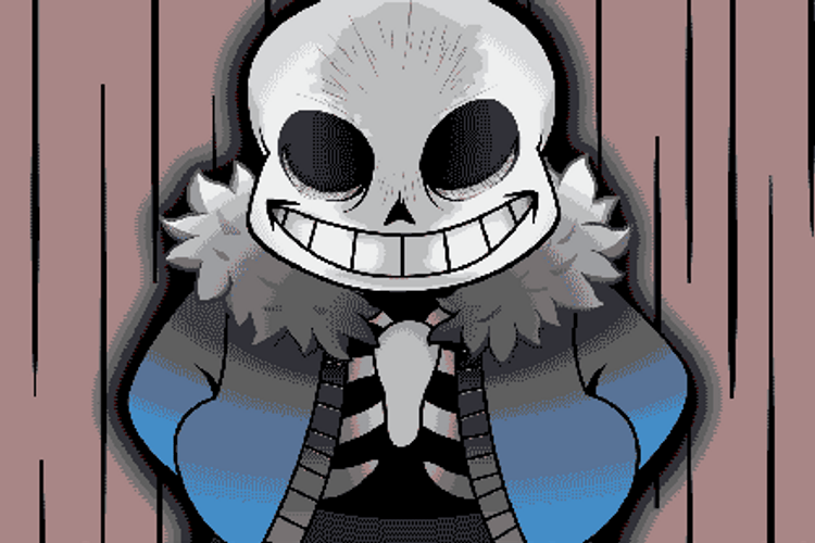 Sans Showing His Blue Eye GIF