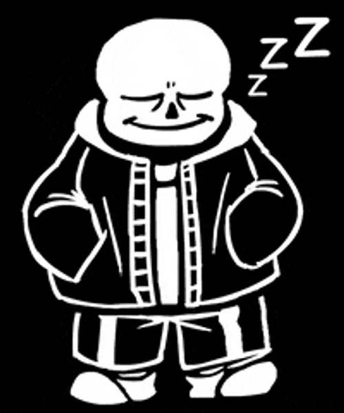 Sans Sleeping In Black And White GIF
