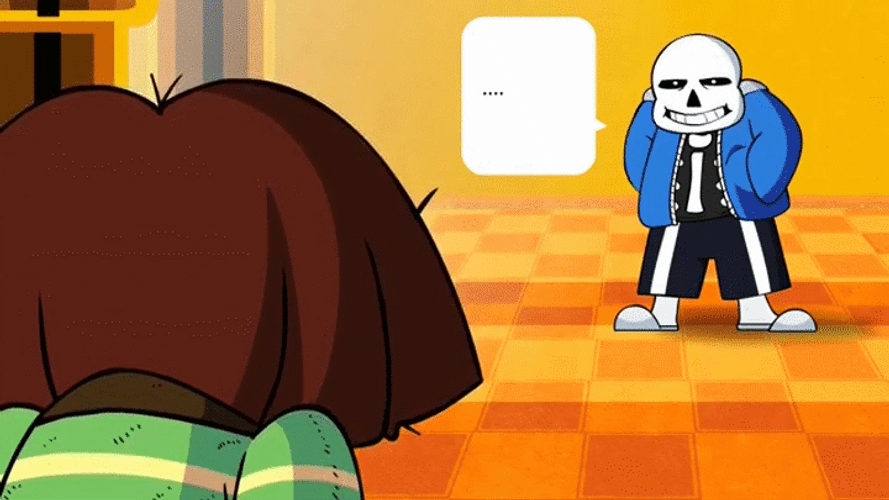 Sans Teasing Chara In Undertale Animation GIF