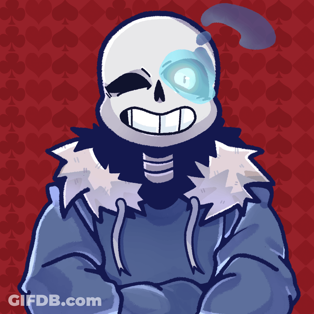 Sans With Blue Flame In Eye GIF
